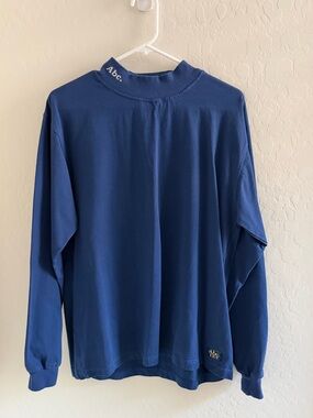 Advisory Board Crystals Navy Blue Mock Neck Shirt Sz. S